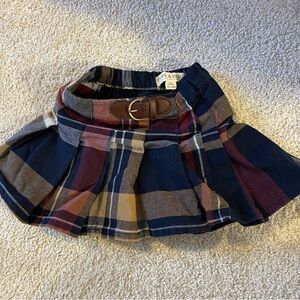Plaid toddler Skirt with Belt